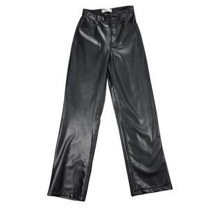 Abercrombie & Fitch 90s Relaxed Vegan Leather Pants Ultra High Rise Size 25/0